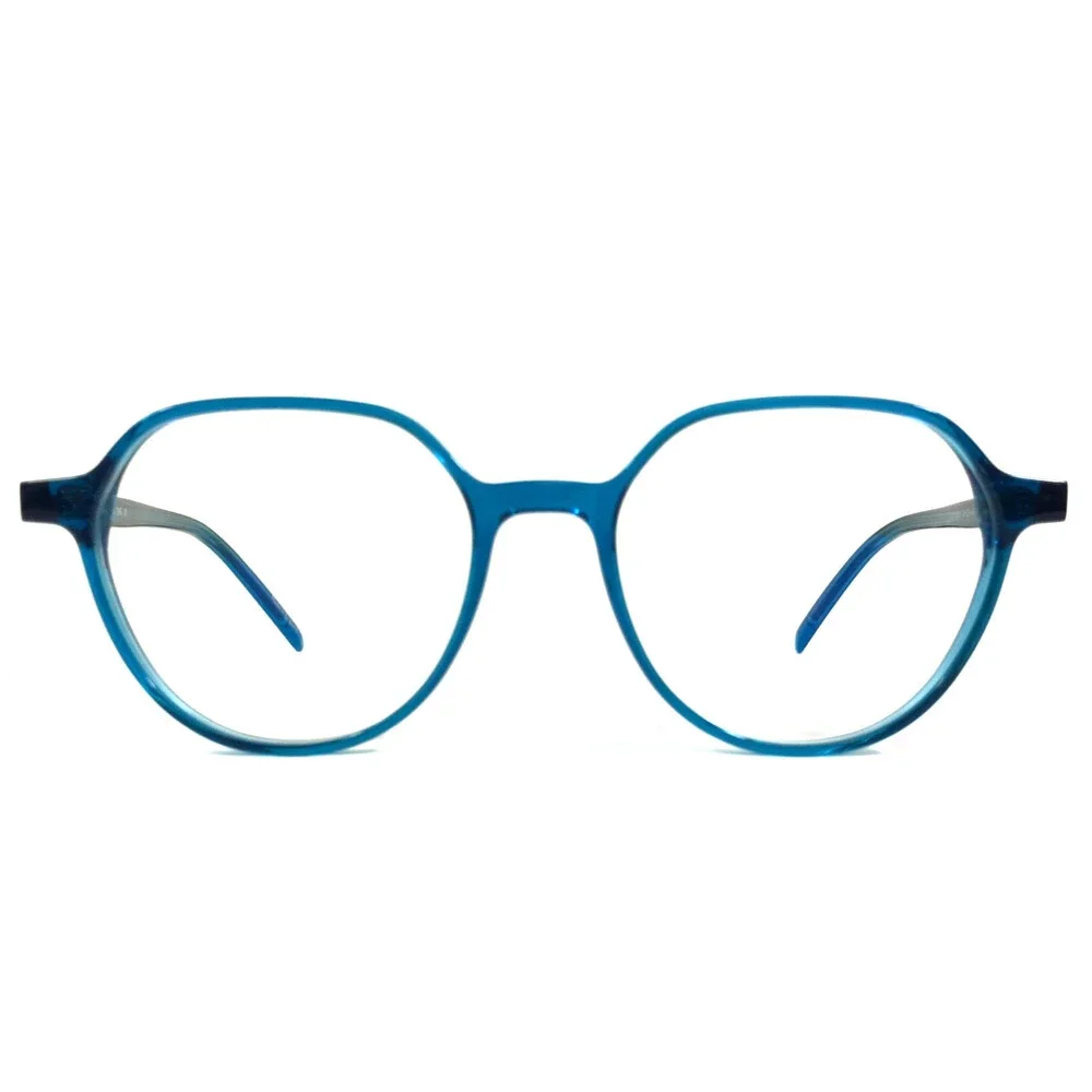 Tom Davies Eyeglasses Frames TD779 Col. 2345 Crystal Clear Blue Round 49-17-145
